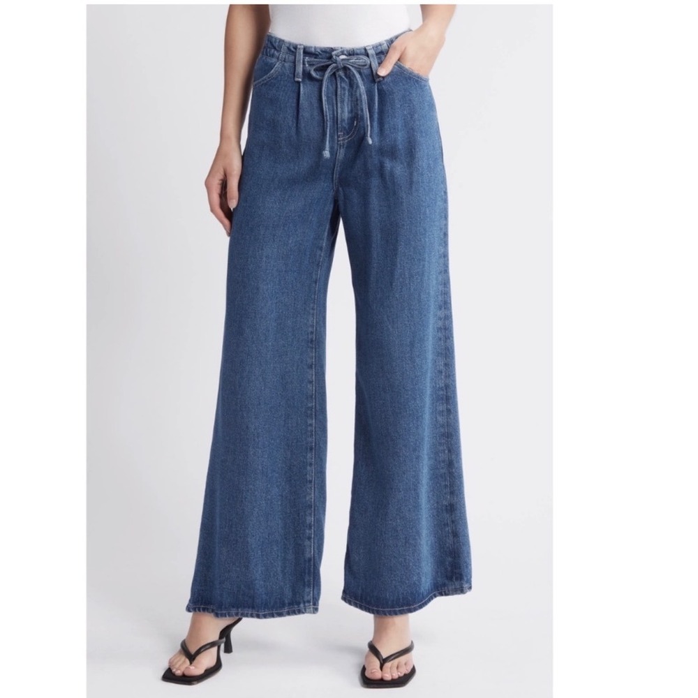 Frame Pixie Super Drape Drawstring Wide Leg Jeans… - image 1